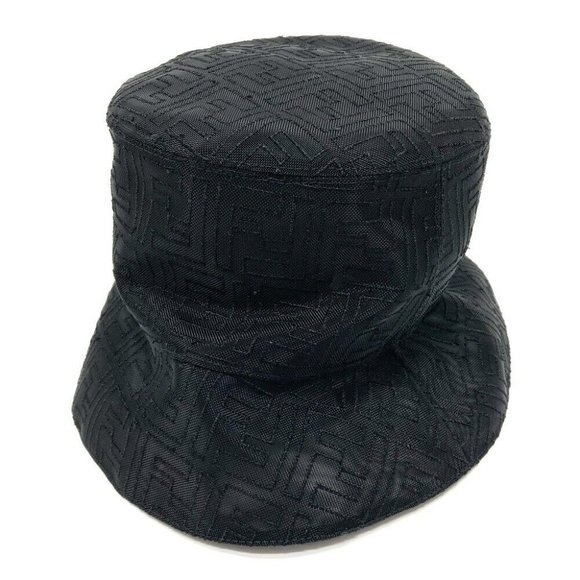 FENDI FF Zucca pattern mesh Bucket hat Nylon Black
